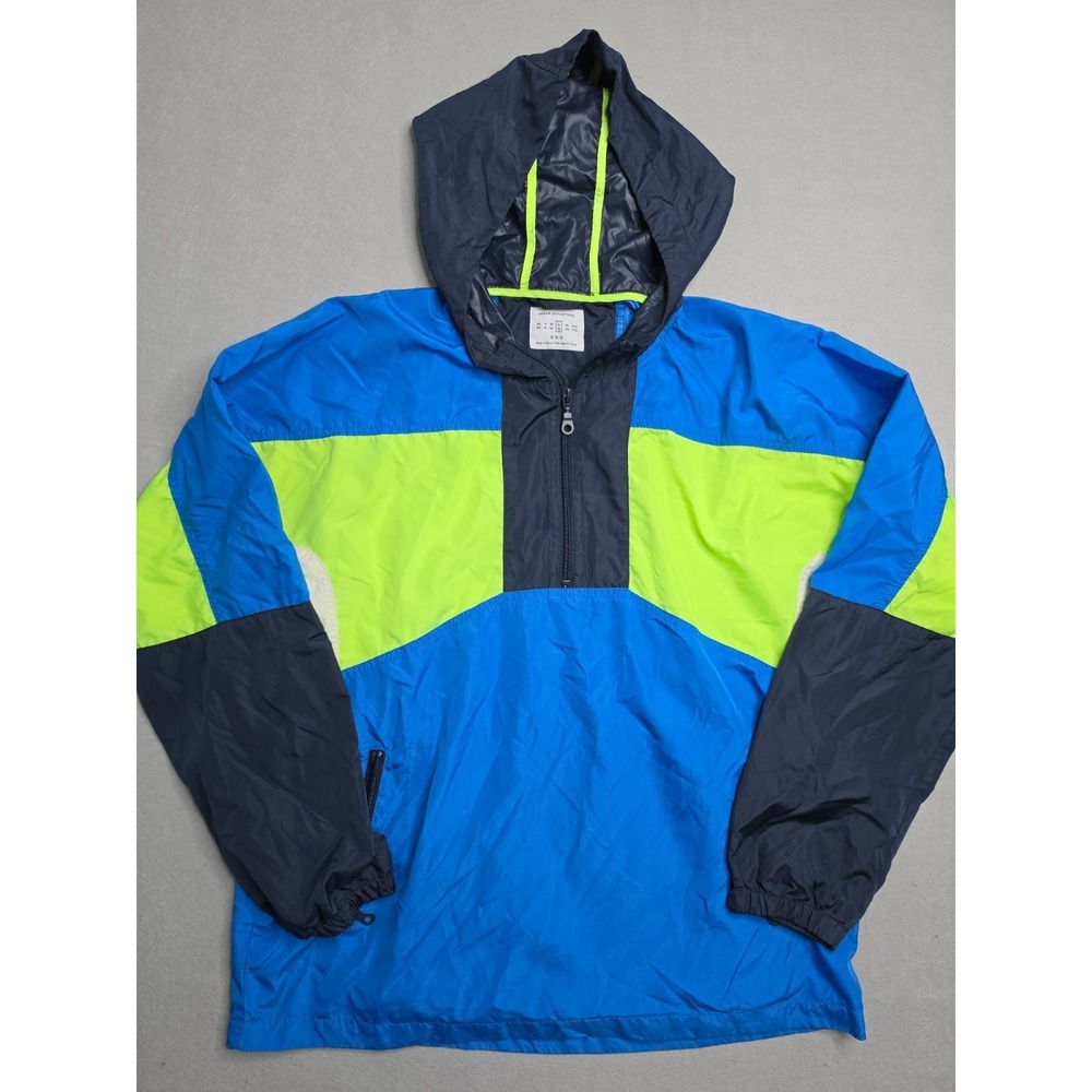 Urban Outfitters Anorak Windbreaker Jacket Men's L Multicolor Colorblock 1/4 Zip